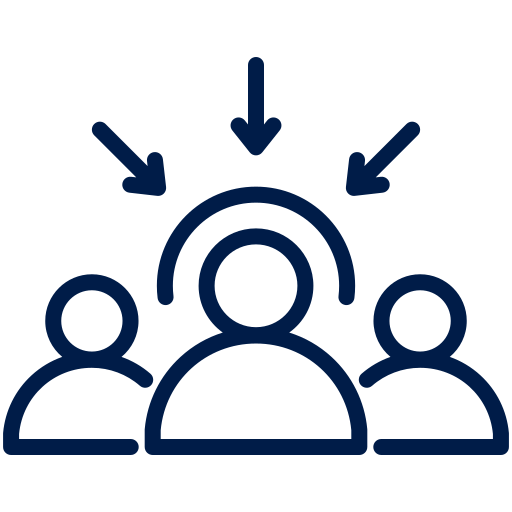 Three figures with arrows pointing to center.